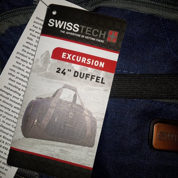 SwissTech Excursion Blue 24" Travel Duffel 10.5x24x12" (Walmart Exclusive) - Picture 2 of 2